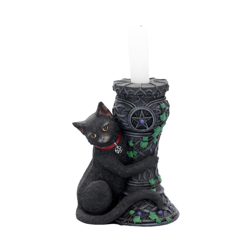  Halloween Gothic Candle Holder Owl Black Resin